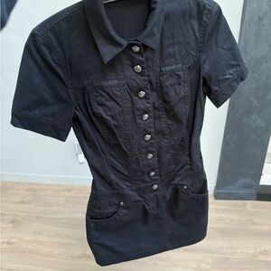 Armani exchange Black Button-Up Mini Dress